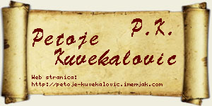 Petoje Kuvekalović vizit kartica